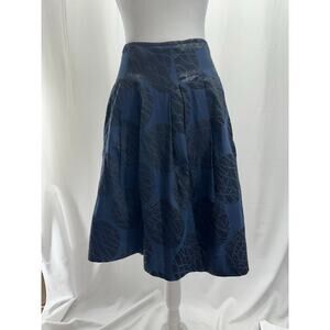 Vince Navy Black Knee Length Skirt 2